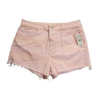 PacSun Womens High Rise Cut Off Short Shorts Denim Pink Size 29